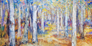 Birch Trees by Mario Malfer, 80 x 160 cm