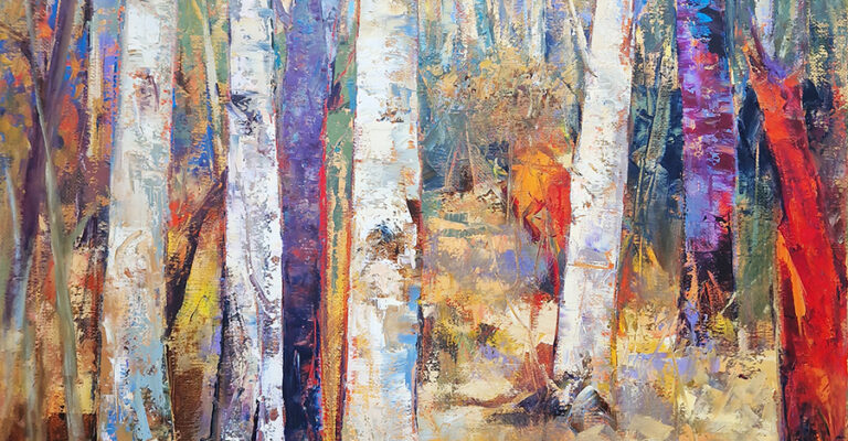 Birch Trees by Mario Malfer, 80 x 80