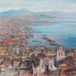 Darstellung des Golfs von Neapel von Angelo Bellini 100 x 100 cm