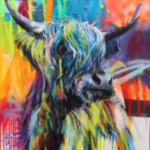 Cow Vivid by Ilona Griss-Schwärzler; 100 x 100 cm