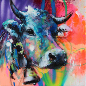 Cow Vivid (A) by Ilona Griss-Schwärzler; 40 x 40cm
