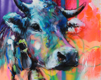 Cow Vivid (A) by Ilona Griss-Schwärzler; 40 x 40cm