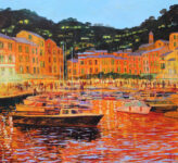 Abends bei Portofino von Uwe Herbst, 110 x 120 cm