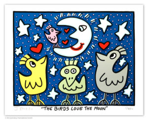 The Birds love The Moon by James Rizzi