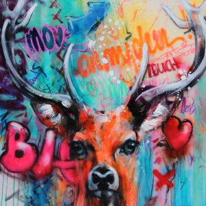 Deer Graffiti by Ilona Griss-Schwaerzler